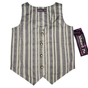 Mustard Pie NWT stripped chocolate and sand colored boys size 2t vest dapper